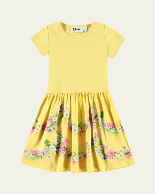 Girl's Cissa Floral-Print Combo Dress, Size 2-4T